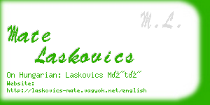 mate laskovics business card